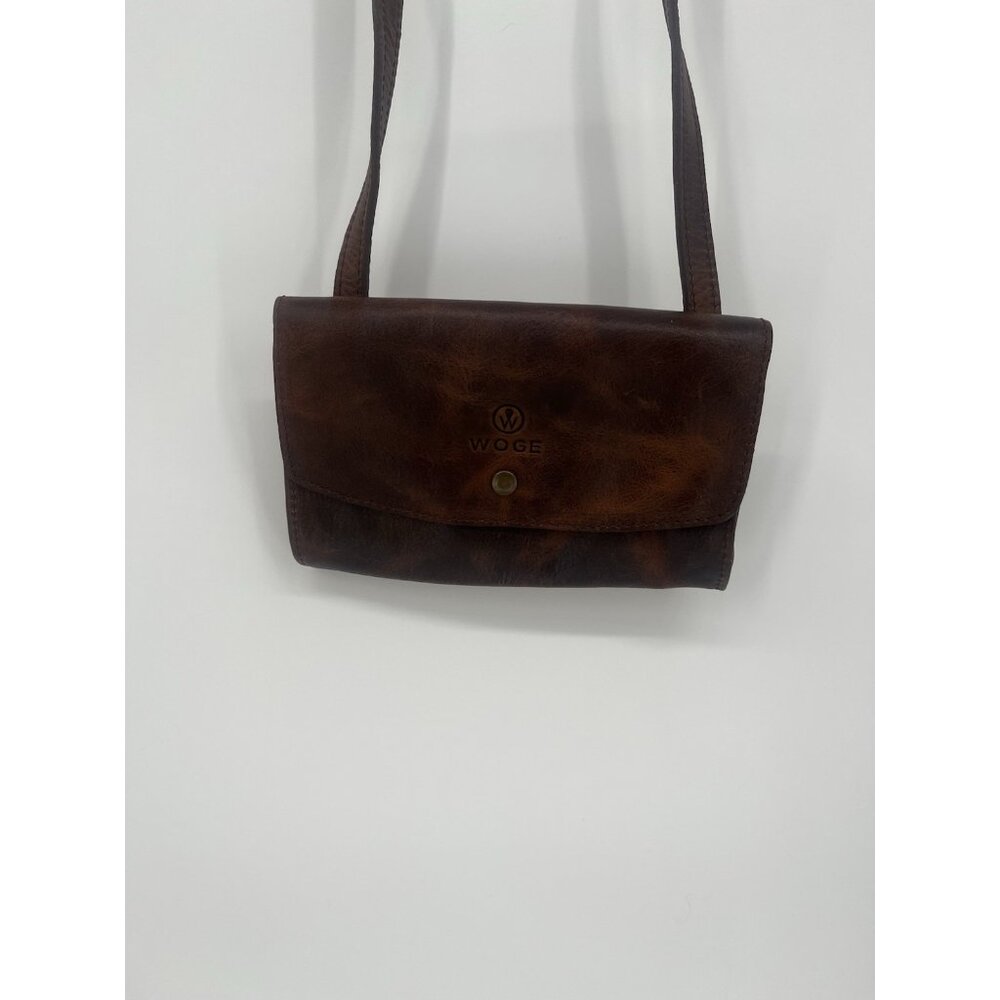 Woge AG Leather Crossbody Brown Rustic Bag With Adjustable Strap